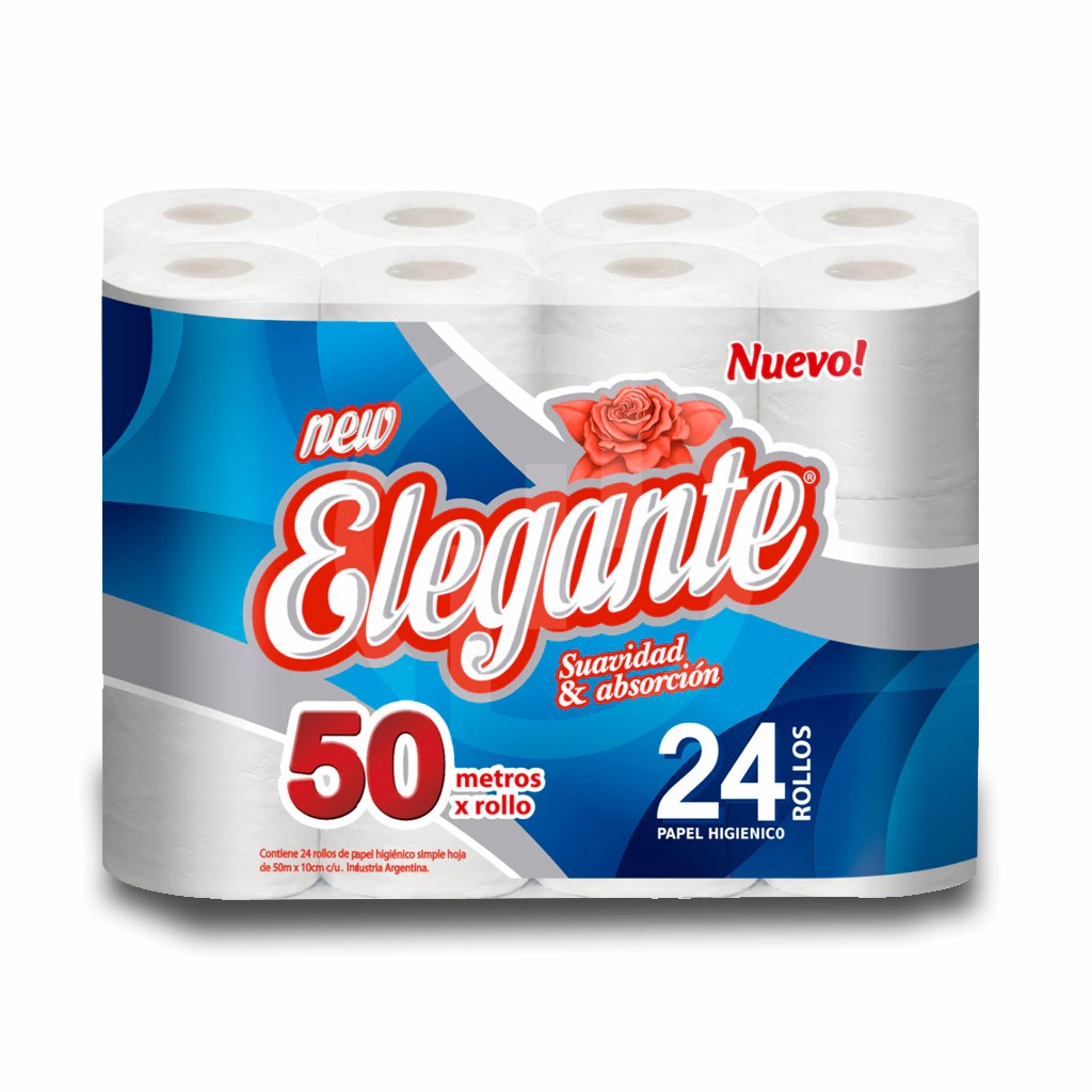 PAPEL HIGIENICO ELEGANTE 24UX50 MTS