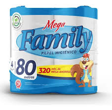 PAPEL HIGIENICO MEGA FAMILY 12X4UX80 MTS