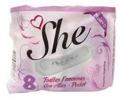 TOALLAS FEMENINAS SHE 8U X2